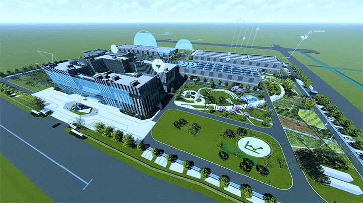 A 3D rendering of the Yancheng Power Supply Company's low-carbon and smart energy industrial park